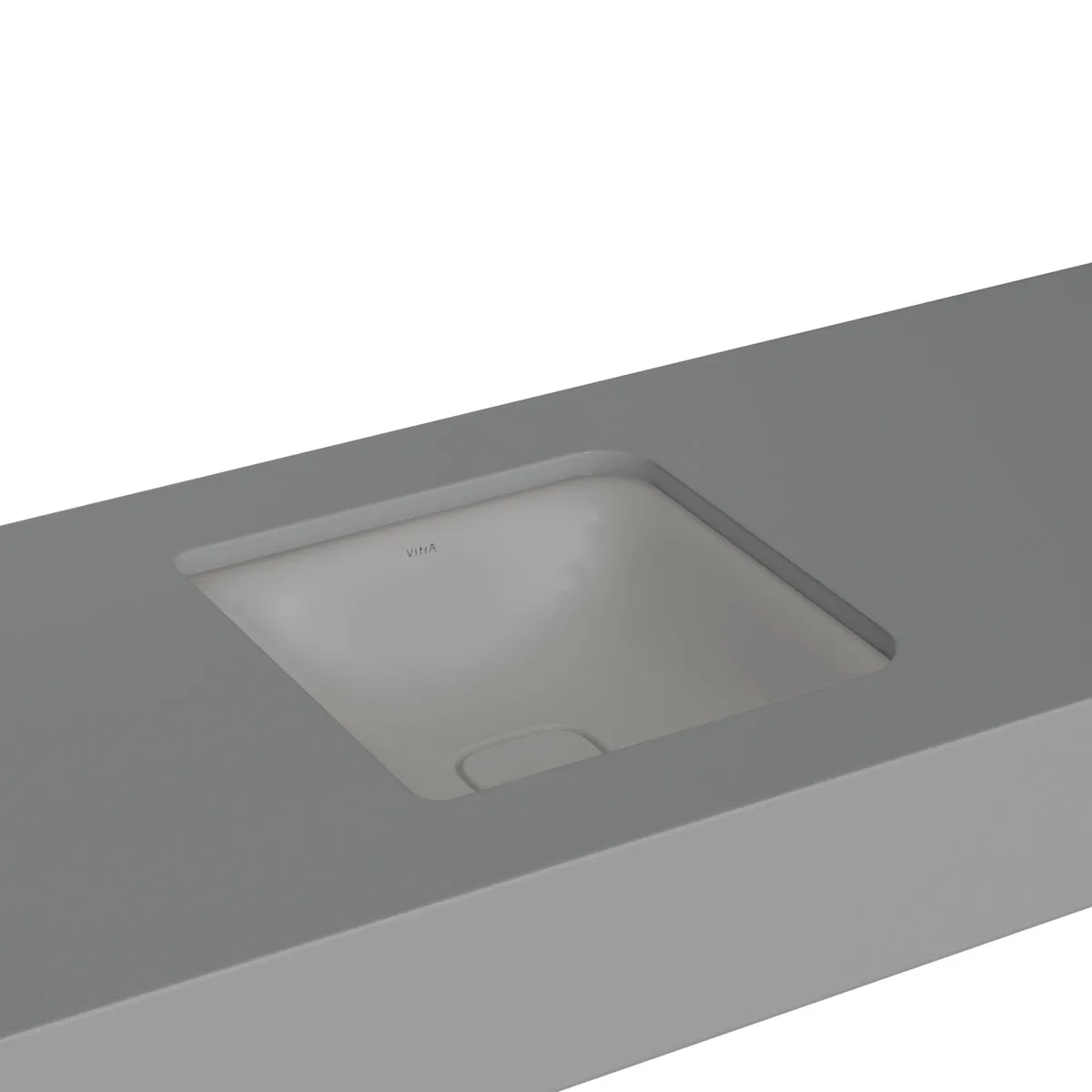 VitrA New Metropole Unterbauwaschtisch quadratisch 40 cm ohne Überlaufschlitz Steingrau Matt