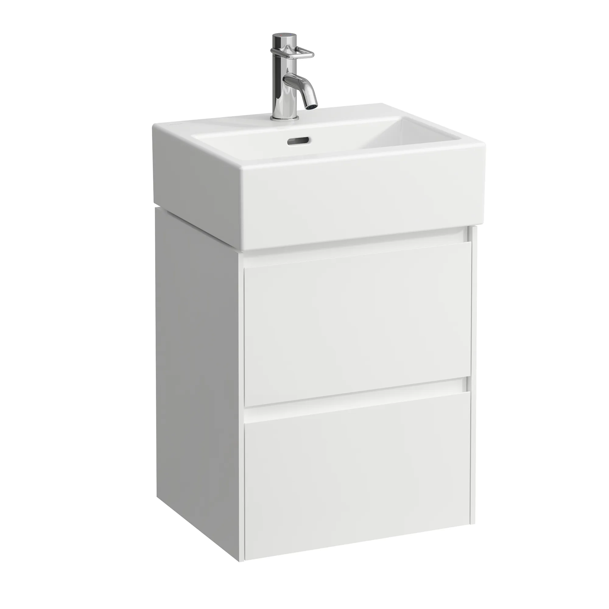 Waschtischunterbau LANI 368x437x515 mit 2 Schubladen integrierter Griffleiste Vollauszug und Soft-Close für Waschtisch LIVING CITY H815432 weiß matt Waschtischunterbau LANI 368x437x515 mit 2 Schubladen integrierter Griffleiste Vollauszug und Soft-Close für Waschtisch LIVING CITY H815432 weiß matt