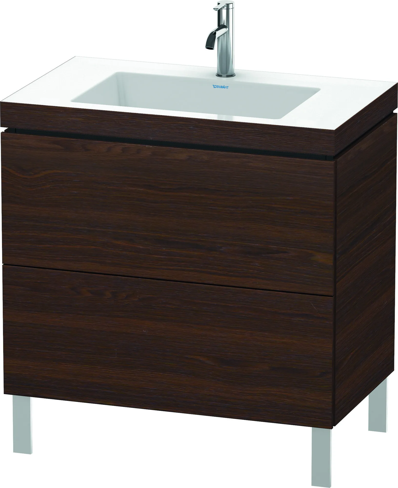 Duravit Waschtischunterschrank bodenstehend „L-Cube“ 80 × 69,8 × 48 cm Nussbaum gebürstet