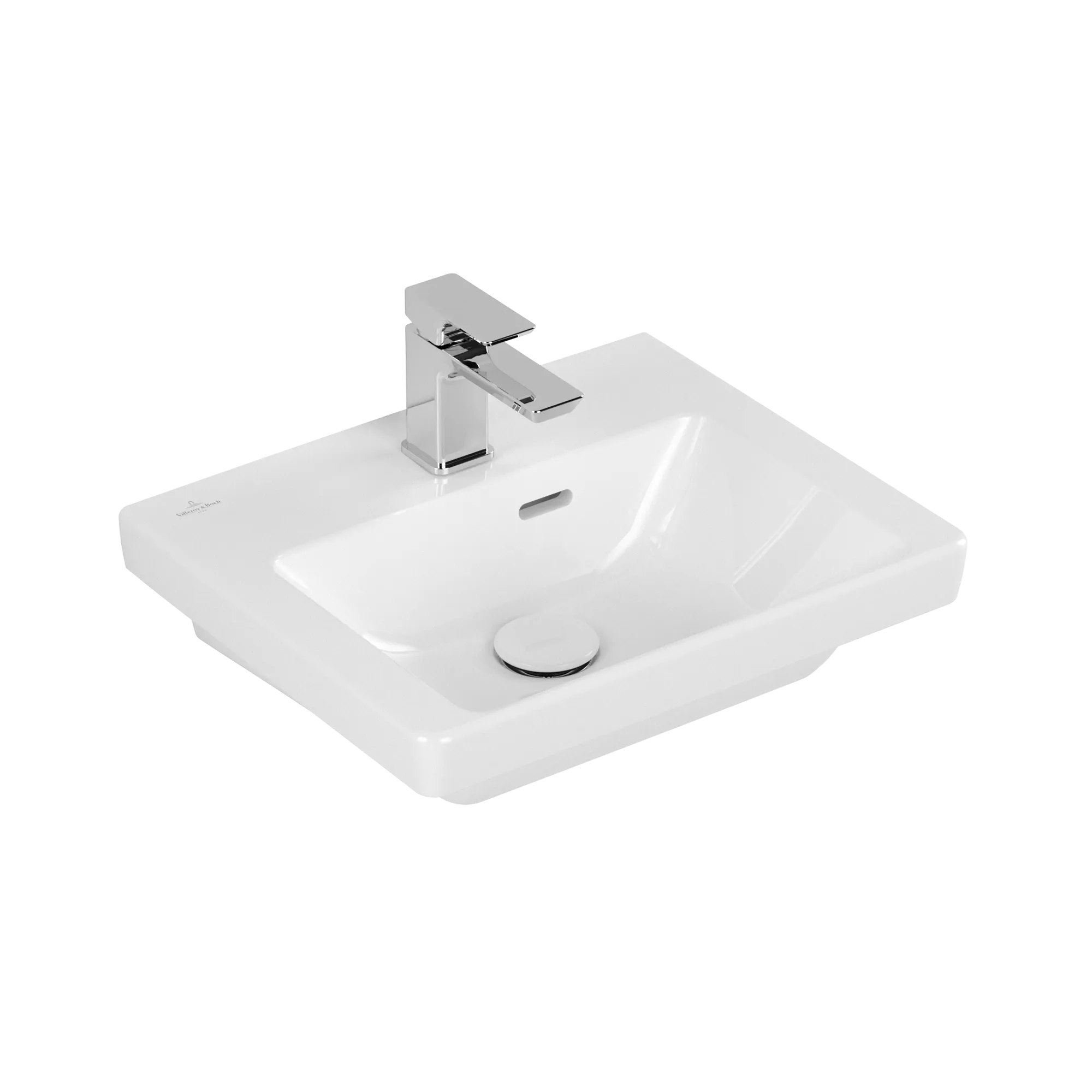 Villeroy & Boch Subway 3.0 Handwaschbecken 450x370mm Rechteck 1HL. m. ÜL. Weiß Alpin cplus