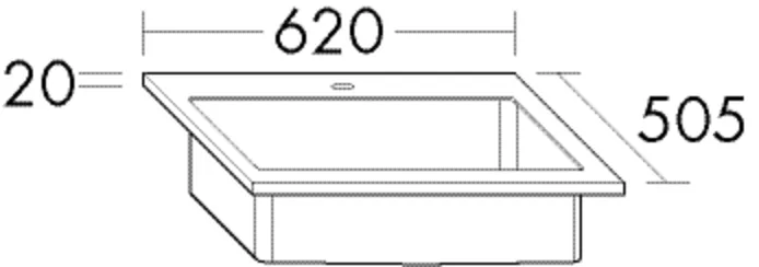 burgbad Waschbecken „rc40System“ 660 × 545 × 60 mm, Hahnlochposition links und rechts
