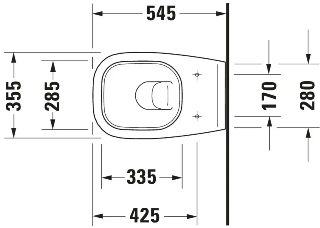 Wand-Tiefspül-WC „D-Code“ 35,5 × 36 × 54,5 cm, mit Spülrand, Abgang waagerecht