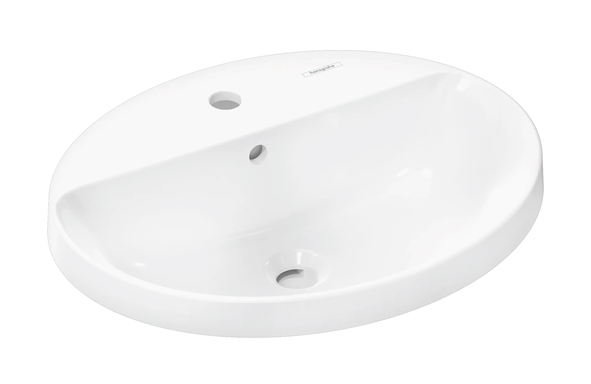 Hansgrohe Xuniva D Einbauwaschtisch 550⁄450 mit Hahnloch und Überlauf, Weiß