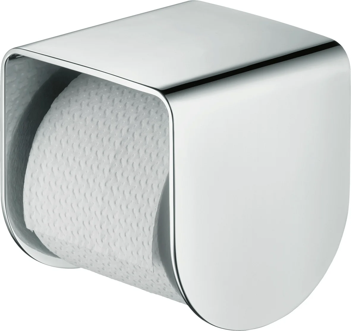 Hansgrohe AXOR Universal Softsquare Toilettenpapierhalter, Chrom, Wandmontage mit verdeckter Befestigung, Bohrloch 6 mm, Bohrabstand 35 mm