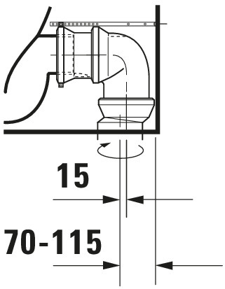 Stand-WC Kombi Happy D.2 630 mm Tiefspüler, fürSPK, Abg.Vario, weiß