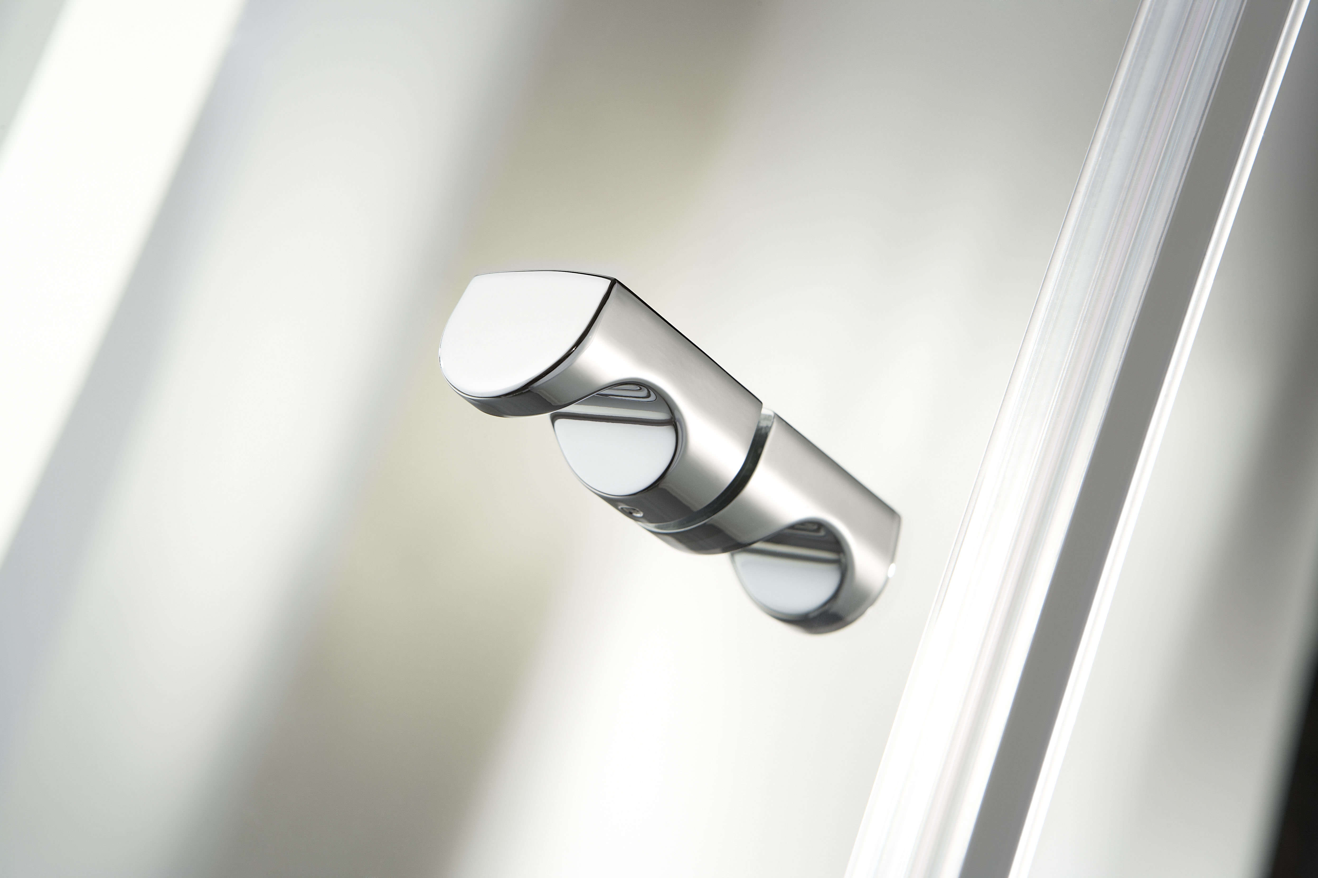 HSK teilgerahmte Runddusche pendelbar 4-teilig „Exklusiv“ Glas Mattglas, Profile Alu Silber-matt, B: 900 mm H: 2000 mm T: 750 mm