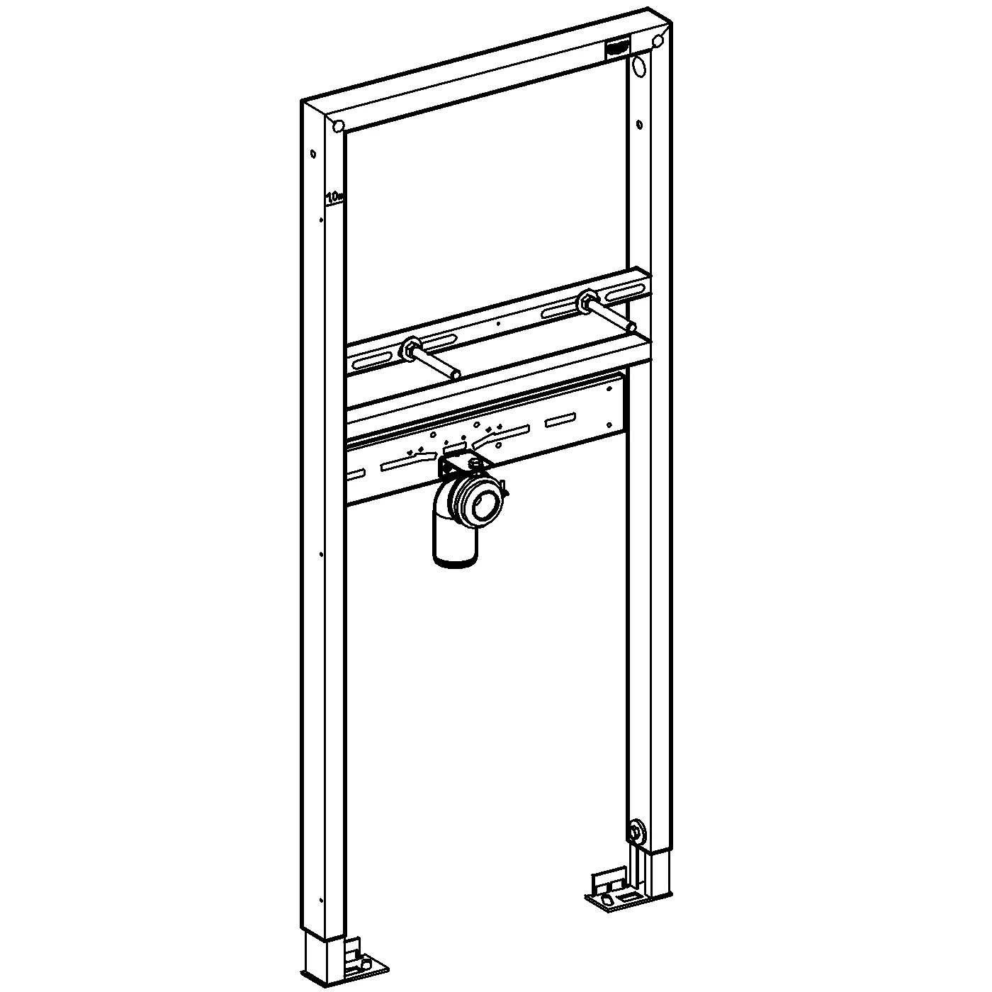 Waschtisch-Element Rapid SL 38557_1, 1,13 m Bauhöhe, für Einlochbatterie, für Vorwand- oder Ständerwandmontage, HT-Ablaufbogen DN 50