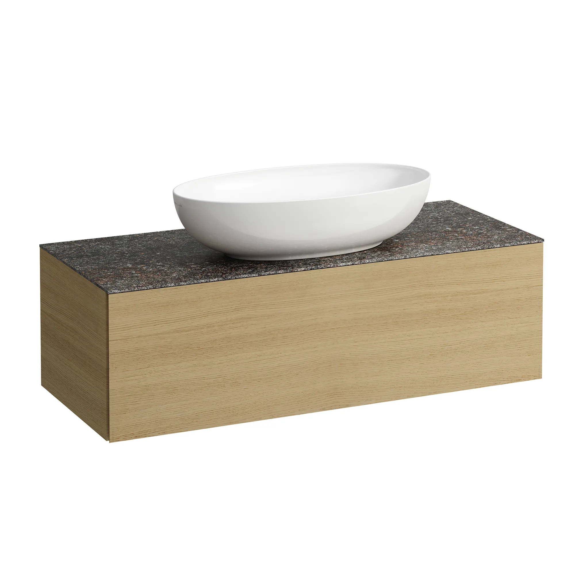 Laufen Schubladenelement „Ilbagnoalessi“ 1200 × 370 × 500 mm Eiche hell, mit Hahnlochbohrung, mittig