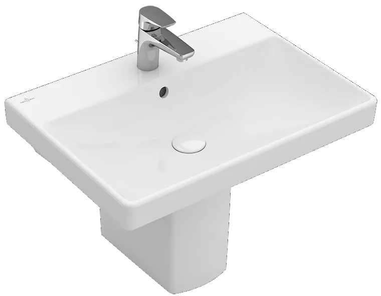 Villeroy & Boch Wandwaschtisch „Avento“ 600 × 470 × 155 mm, für Becken mittig, Hahnlochposition mittig, mit Hahnlochbohrung in Weiß Alpin Villeroy & Boch Wandwaschtisch „Avento“ 600 × 470 × 155 mm, für Becken mittig, Hahnlochposition mittig, mit Hahnlochbohrung in Weiß Alpin