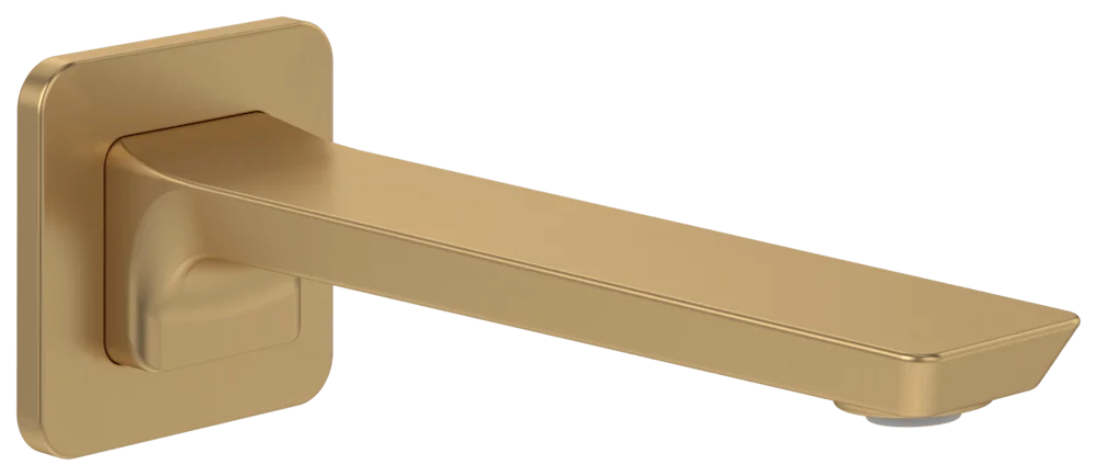 Villeroy & Boch Badewannenauslauf Subway 3.0, eckig, Brushed Gold, 75 x 216 x 75 mm, mit verstellbarem Strahlregler und AirPlus-Technologie
