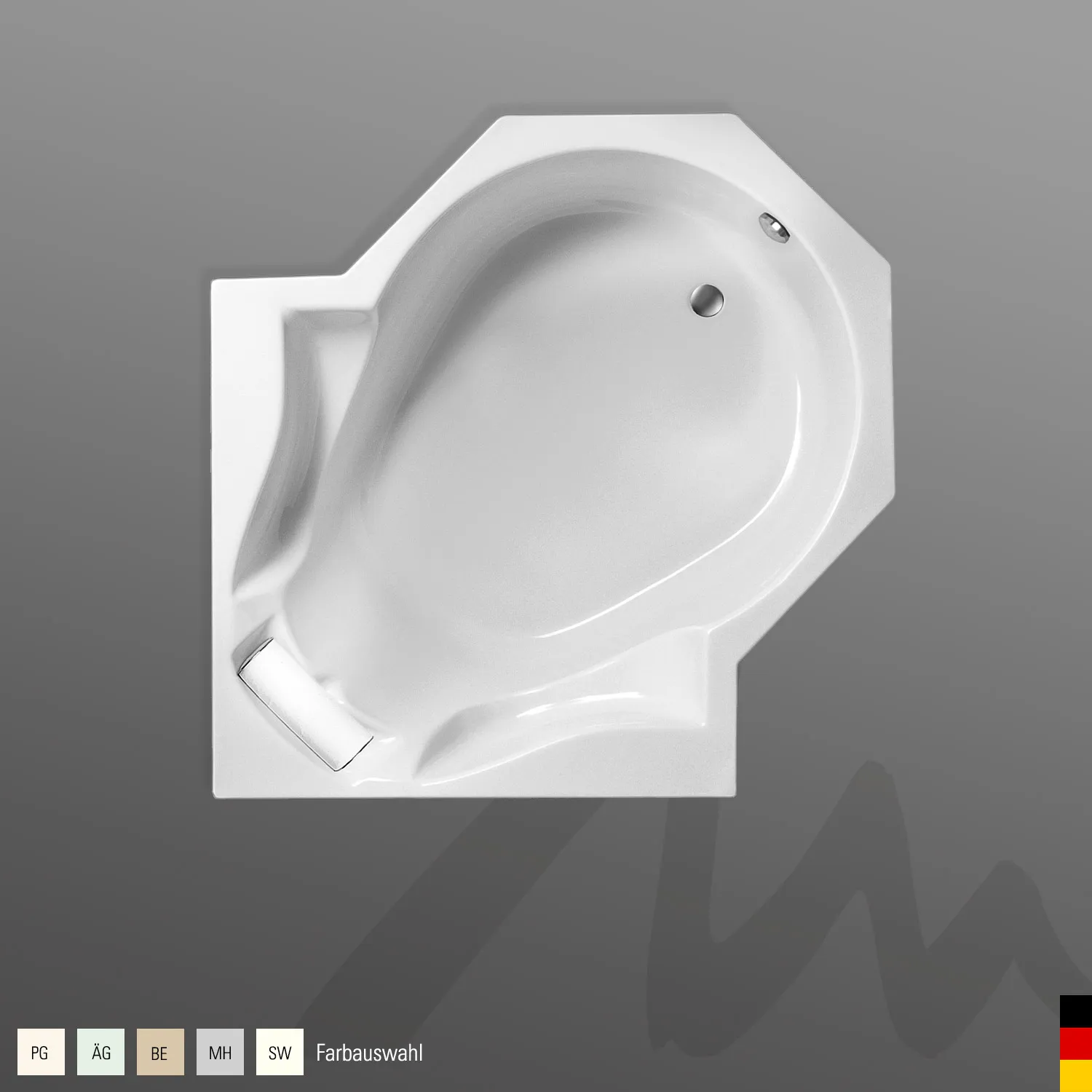 Mauersberger venosa Acryl-Badewanne Großraumform venosa 185⁄159 1850x1590x500, Farbgruppe: 2