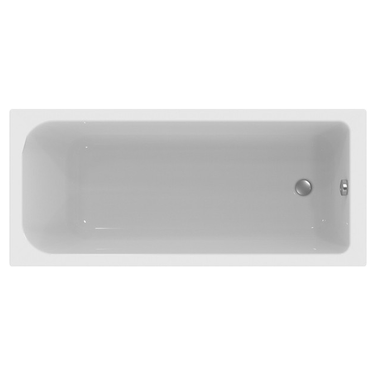 Rechteck Acryl Badewanne made by Ideal Standard 170 × 75 × 45 cm mit Träger und Ablaufgarnitur