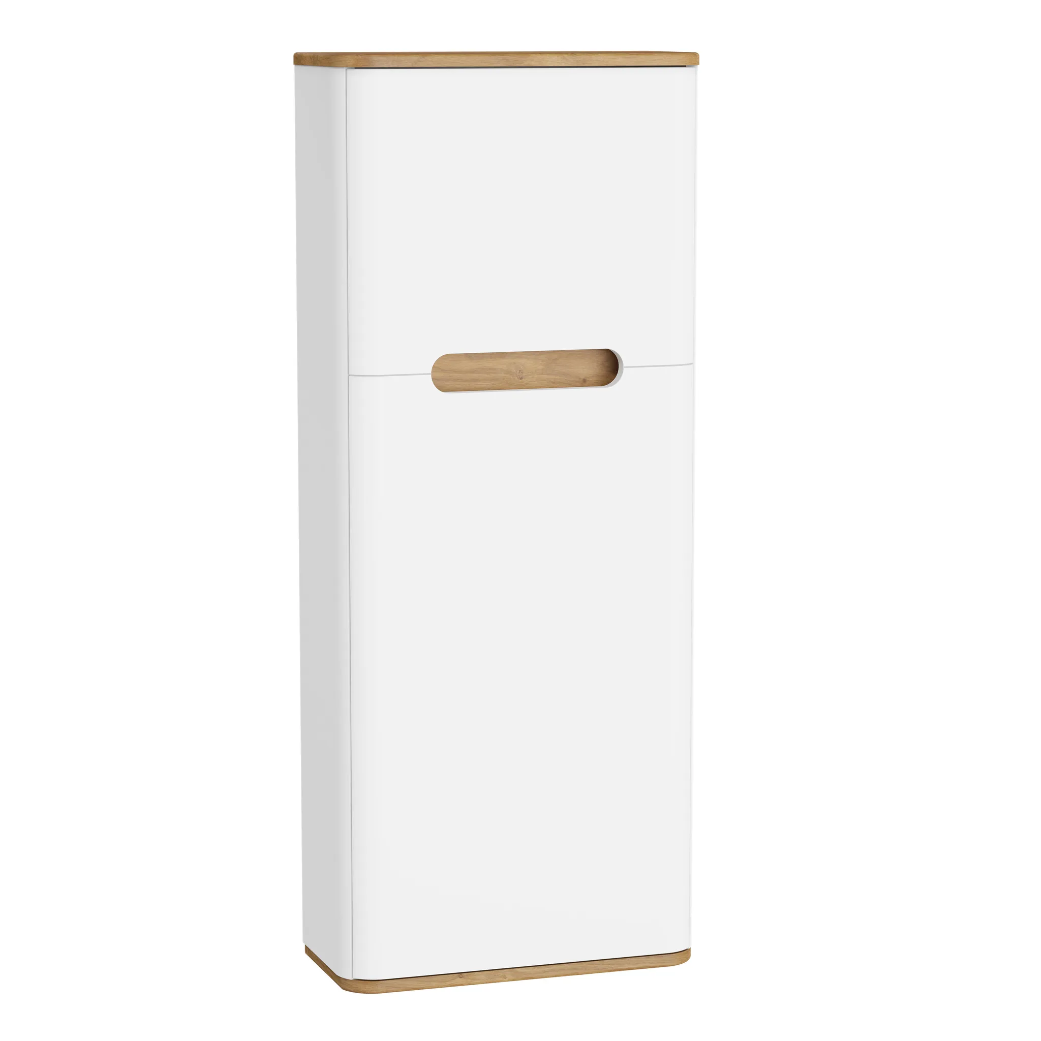 Sento Hochschrank Compact 2 Türen Türanschlag links 50 x 22 x 122 cm Weiß Matt