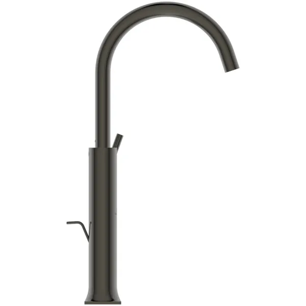 Waschtischarmatur Joy Neo mit Ablaufgarnitur verlängerter Sockel Ausladung 169mm Hebelgriffe Magnetic Grey Waschtischarmatur Joy Neo mit Ablaufgarnitur verlängerter Sockel Ausladung 169mm Hebelgriffe Magnetic Grey