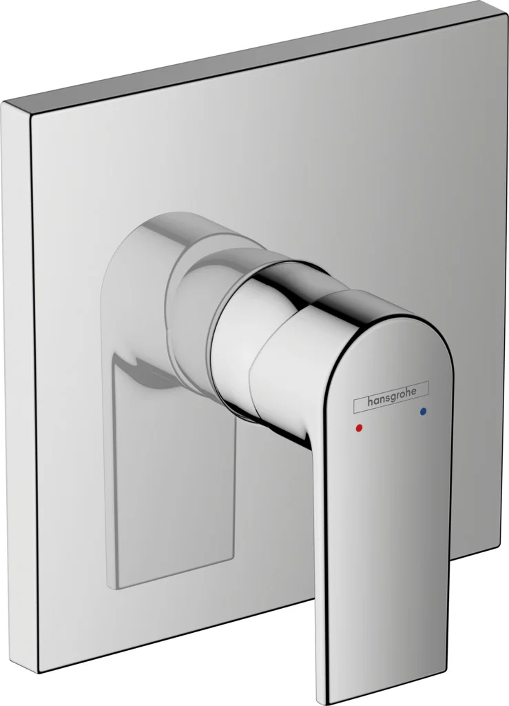 Hansgrohe Vernis Shape Einhebel-Brausemischer Unterputz, Chrom, max. Durchflussmenge 29,3 l/min bei 3 bar, Keramikmischsystem, einstellbare Temperaturbegrenzung