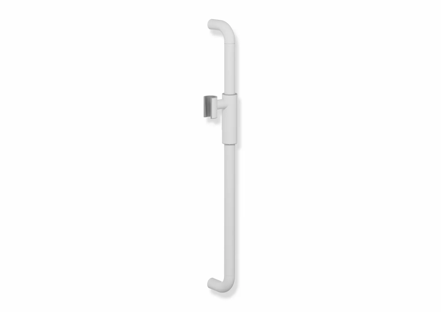 HEWI Brausehalterstange Serie 480, Edelstahl, Achsmaß 600 mm, Brausehalter magnetisch, Farbe VH