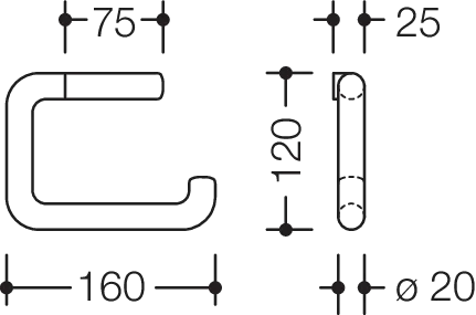 HEWI WC-Papierhalter Serie 805 Classic, Edelstahl, B: 160 mm, H: 120 mm HEWI WC-Papierhalter Serie 805 Classic, Edelstahl, B: 160 mm, H: 120 mm