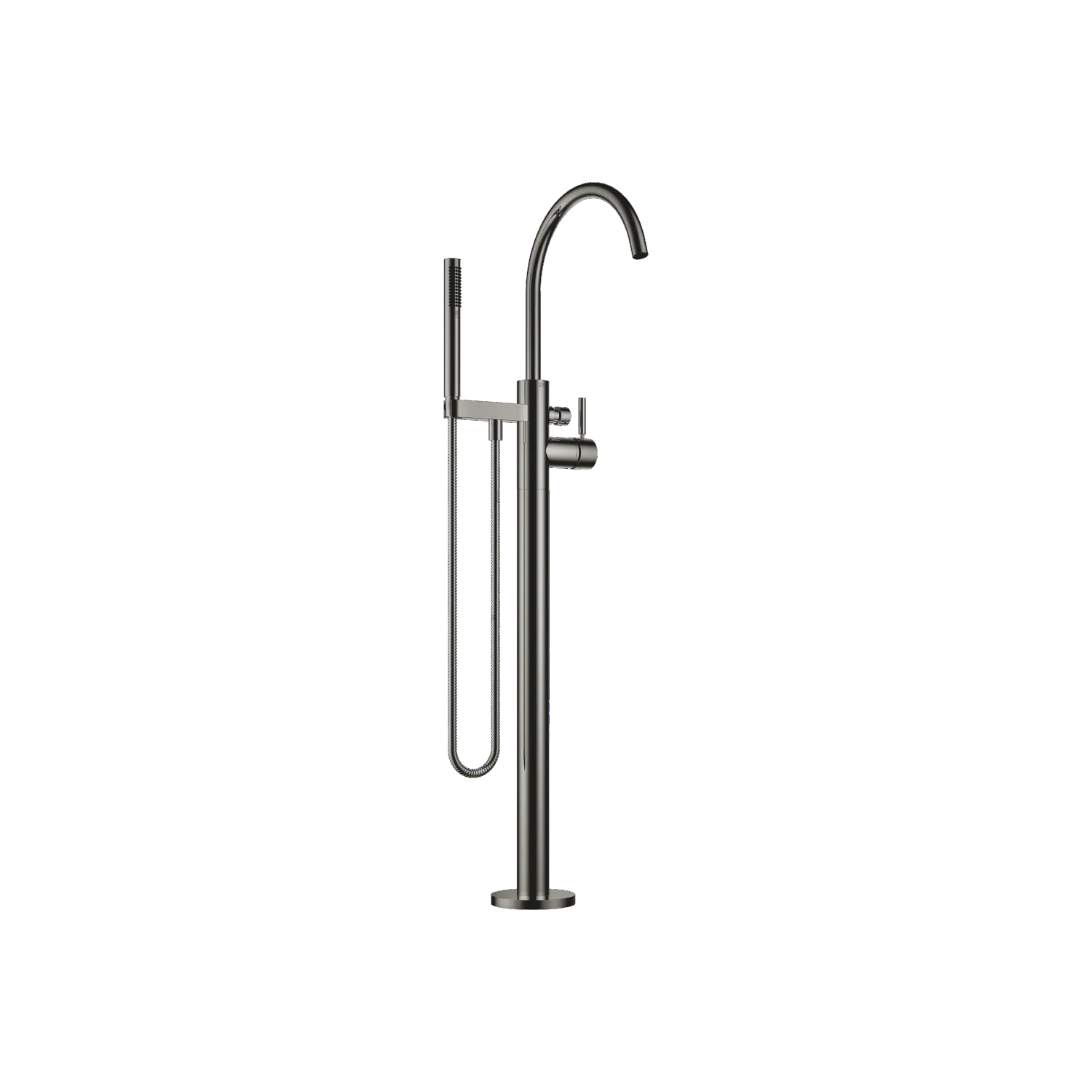 Dornbracht Wannen-Einhandbatterie SERIENSPEZIFISCH Dark Chrome, Höhe 1031-1101 mm, Ausladung 281 mm, mit Standrohr und Schlauchbrausegarnitur