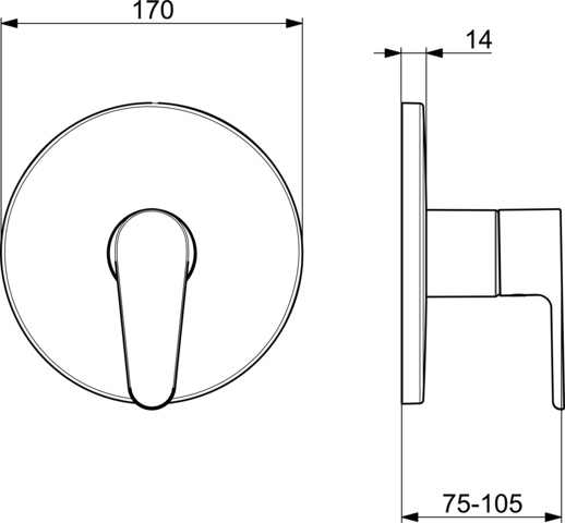 EHM Fertigset für Brause-Batterie VANTIS 8261 Rosette rund Chrom