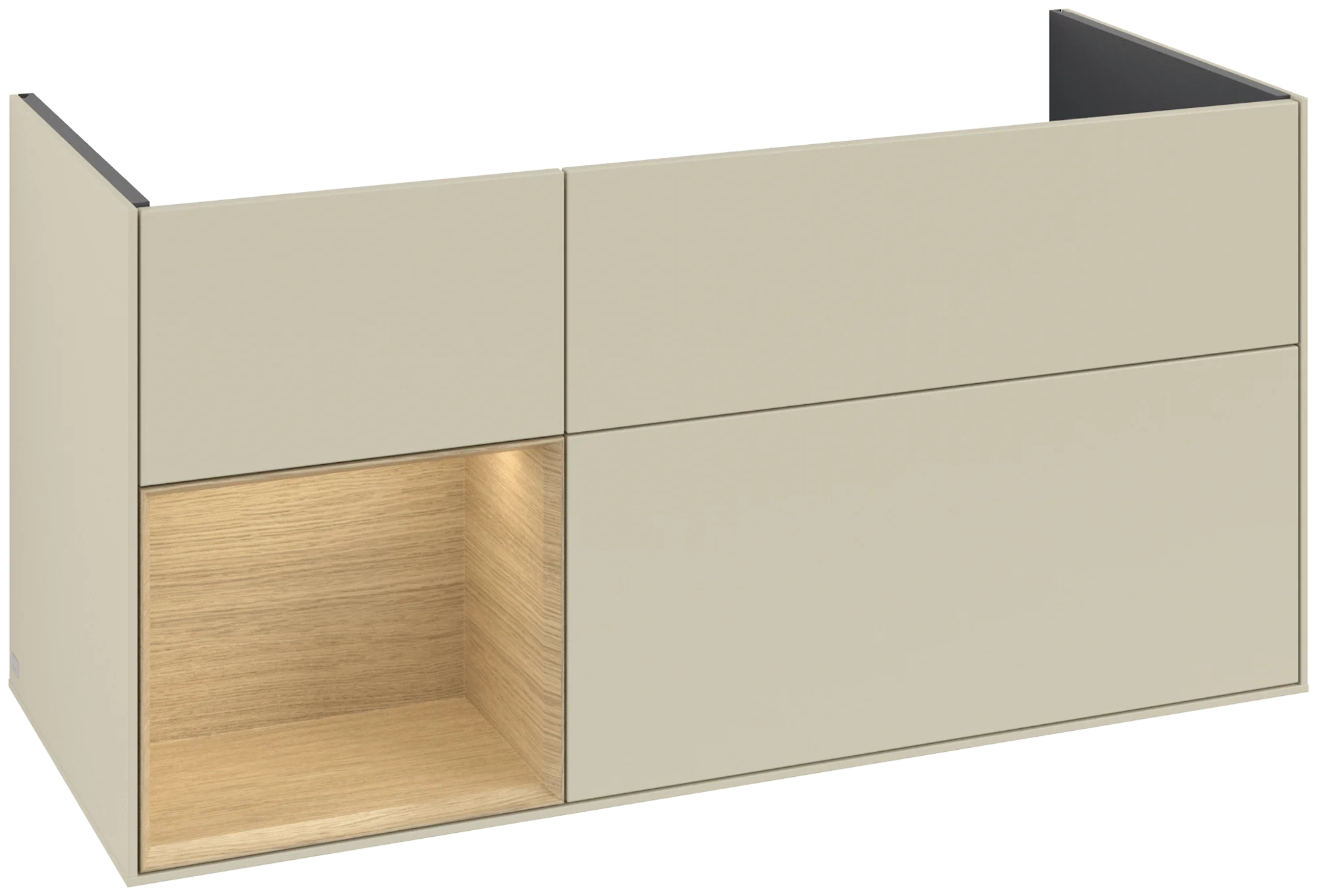 Villeroy & Boch Finion Waschbeckenunterschrank F06, 1196x591x498mm, mit Beleuchtung, 3 Auszüge
