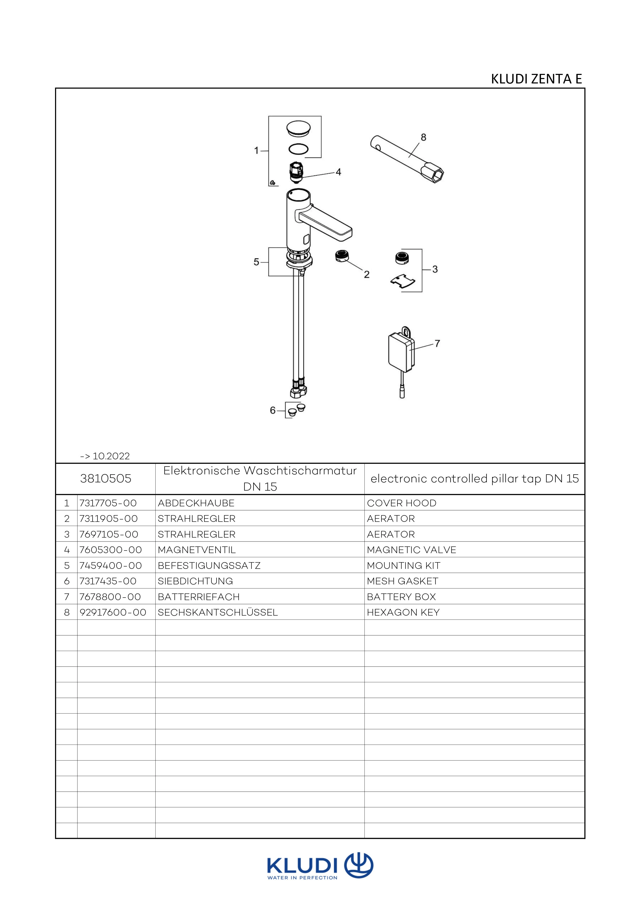 Kludi ZENTA SL Elektronisches Standventil DN 15, chrom Kludi ZENTA SL Elektronisches Standventil DN 15, chrom