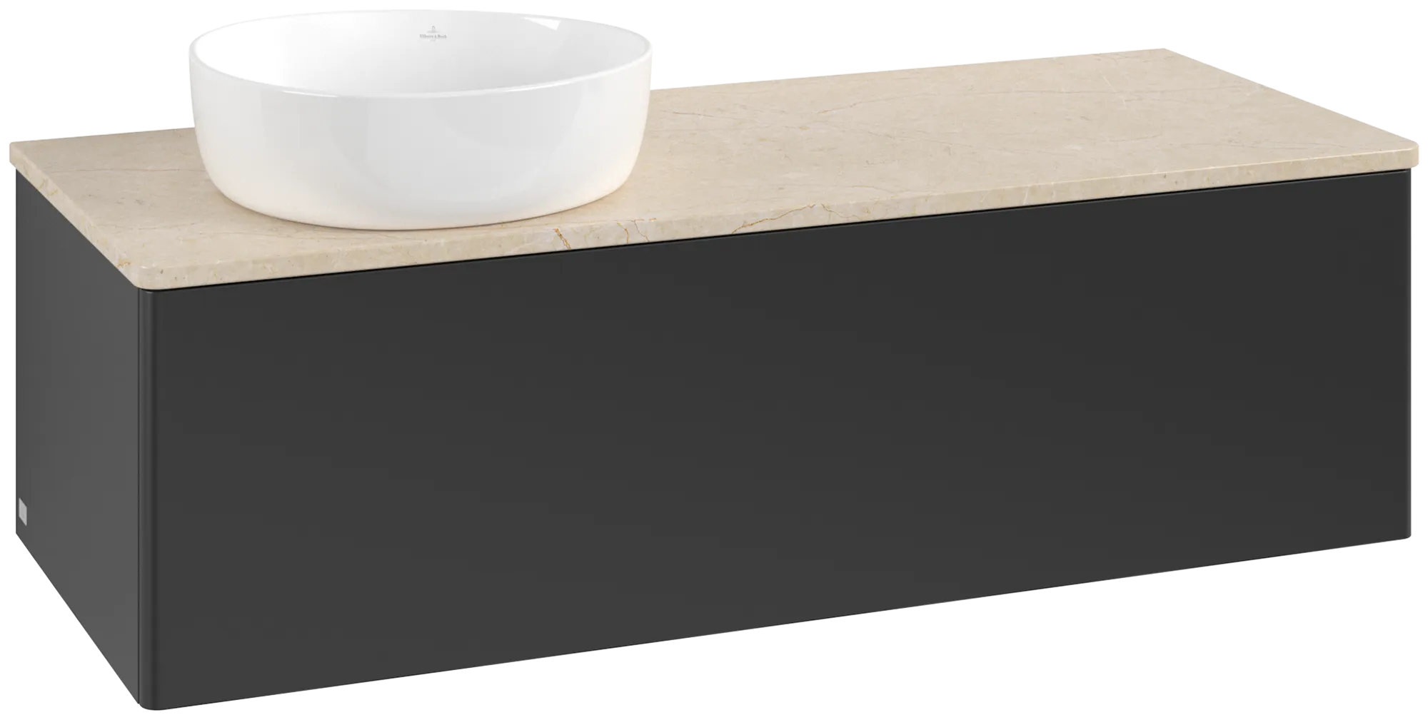 Villeroy & Boch Antao Waschbeckenunterschrank L33_1, 1200x360x500 mm, Black Matt Lacquer / Botticino
