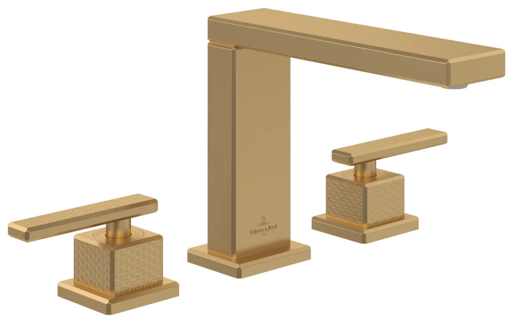 Villeroy & Boch Mettlach Dreiloch-Waschtischarmatur TVW126002000 Brushed Gold Villeroy & Boch Mettlach Dreiloch-Waschtischarmatur TVW126002000 Brushed Gold
