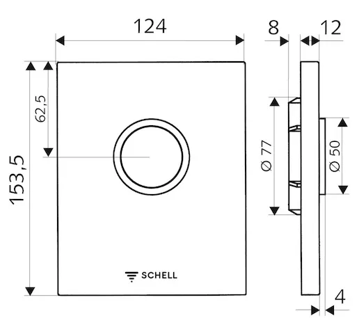 WC-Betätigungsplatte EDITION, Vandalengeschützte Ausführung, Design-Betätigungsplatte, Betätigungstaste, B 120 mm x H 150 mm x T 12 mm, Frontplatte Edelstahl gebürstet WC-Betätigungsplatte EDITION, Vandalengeschützte Ausführung, Design-Betätigungsplatte, Betätigungstaste, B 120 mm x H 150 mm x T 12 mm, Frontplatte Edelstahl gebürstet
