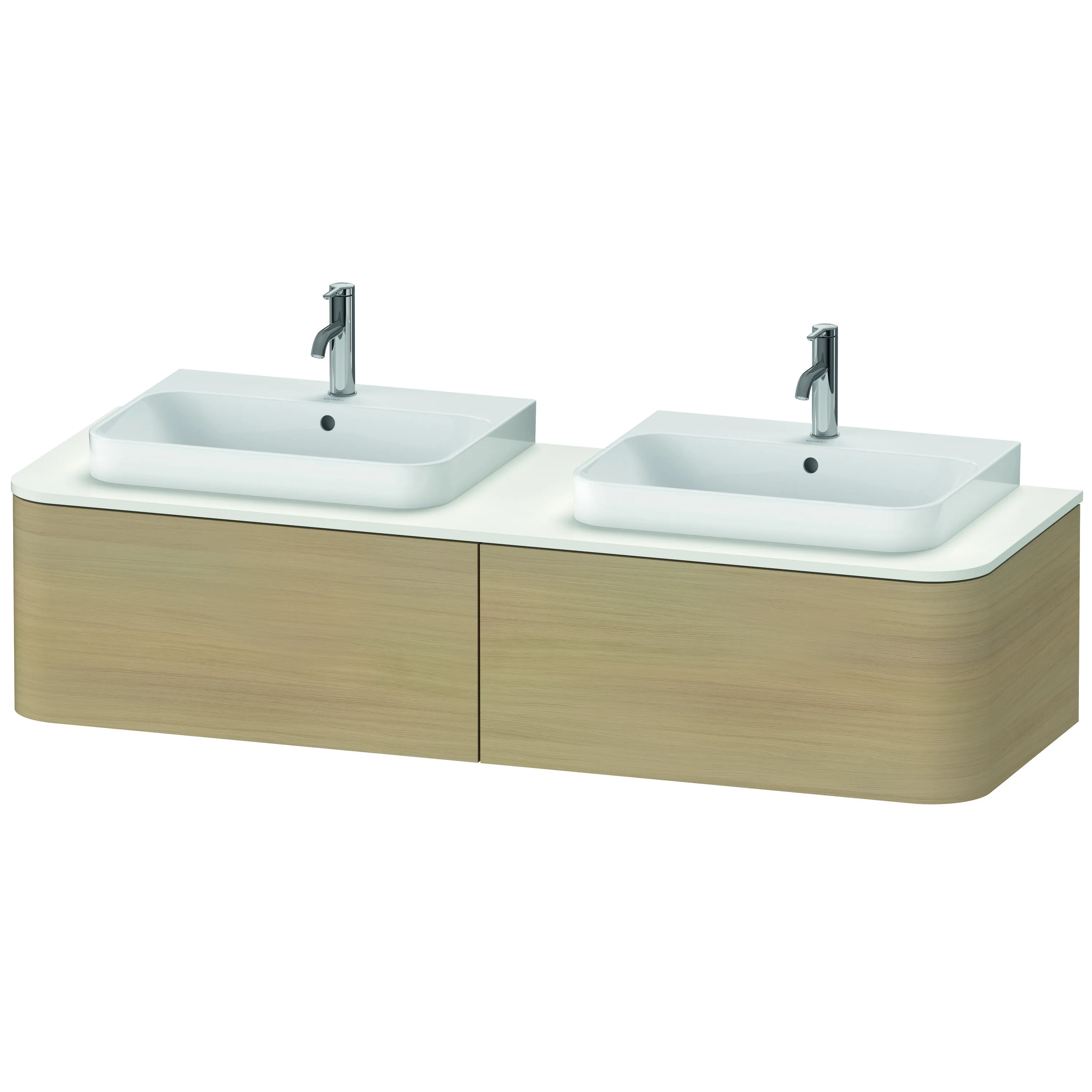 Duravit Waschtischunterschrank wandhängend „Happy D.2 Plus“ 160 × 35,4 × 55 cm Mediterrane Eiche