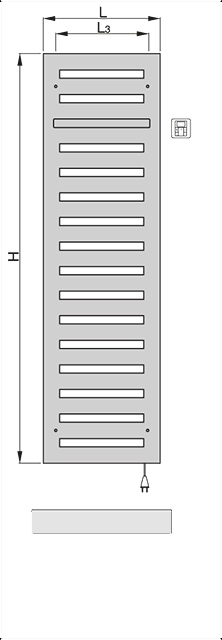 Zehnder Design-Elektroheizkörper „Metropolitan Bar“ 40 × 175 cm in Verkehrsweiß (RAL 9016, glänzend)