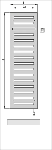 Zehnder Design-Elektroheizkörper „Metropolitan Bar“ 50 × 122,5 cm in Anthracite Grey (RAL 7016, glänzend)