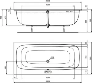 Ideal Standard Badewanne „i.life“ 90 × 190 cm Ideal Standard Badewanne „i.life“ 90 × 190 cm