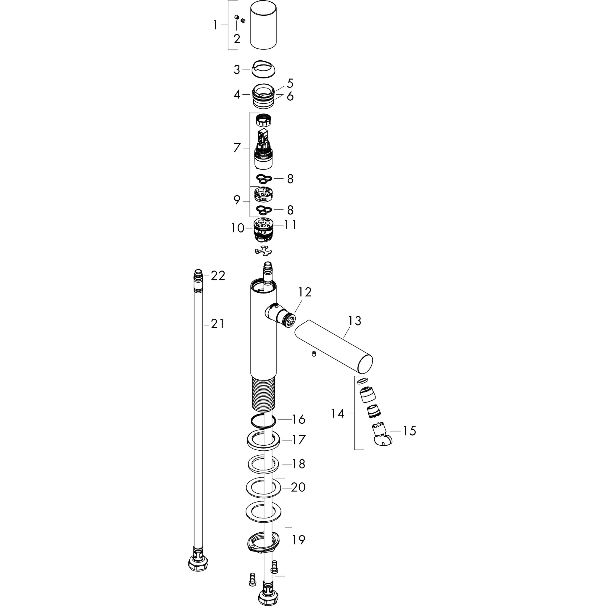 Hansgrohe AXOR Uno Einhebel-Waschtischmischer 80 mit Zylindergriff und Ablaufgarnitur, Chrom Hansgrohe AXOR Uno Einhebel-Waschtischmischer 80 mit Zylindergriff und Ablaufgarnitur, Chrom