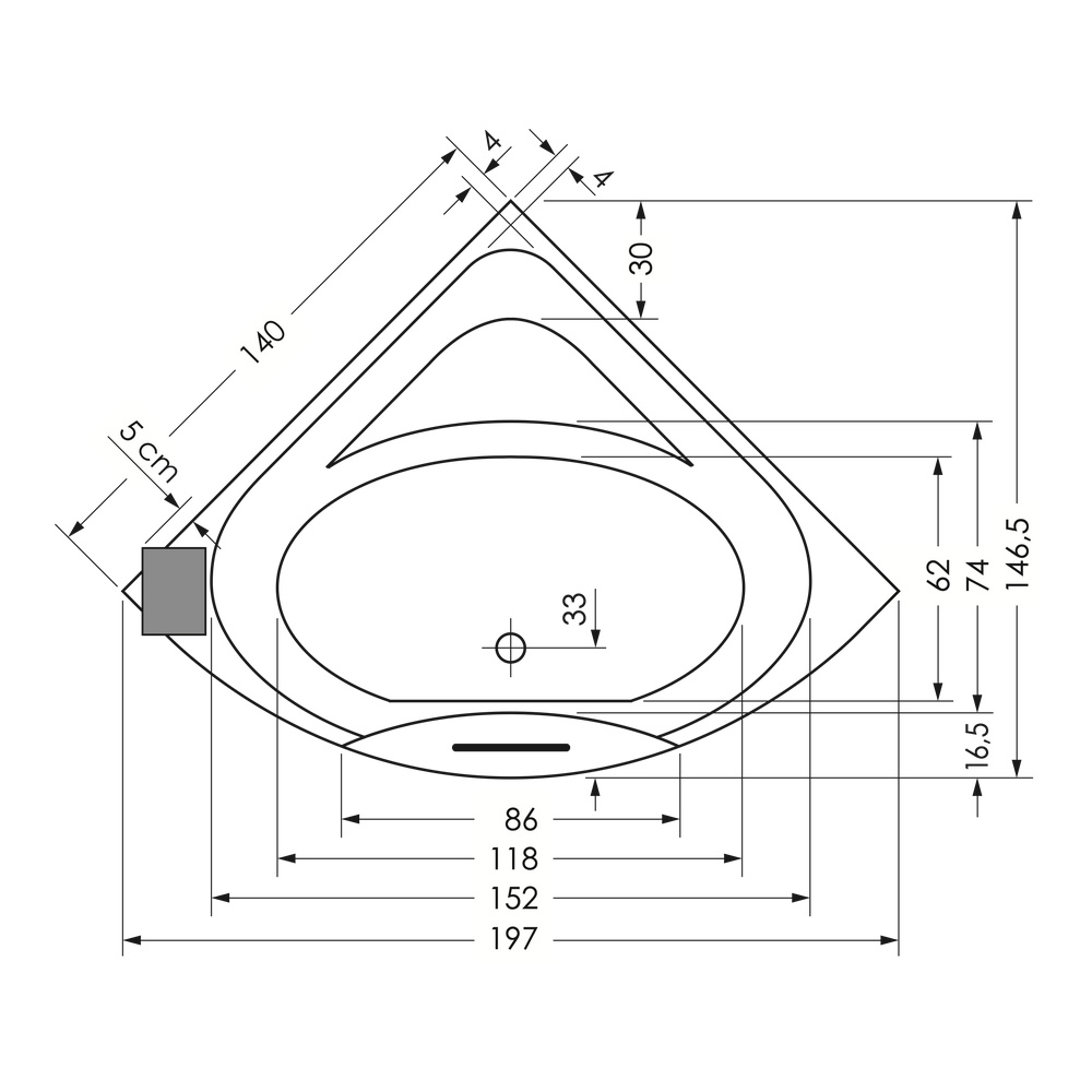 repaBAD Badewanne „Taurus“ eck 1400 × 1400 mm in Weiß Matt repaBAD Badewanne „Taurus“ eck 1400 × 1400 mm in Weiß Matt