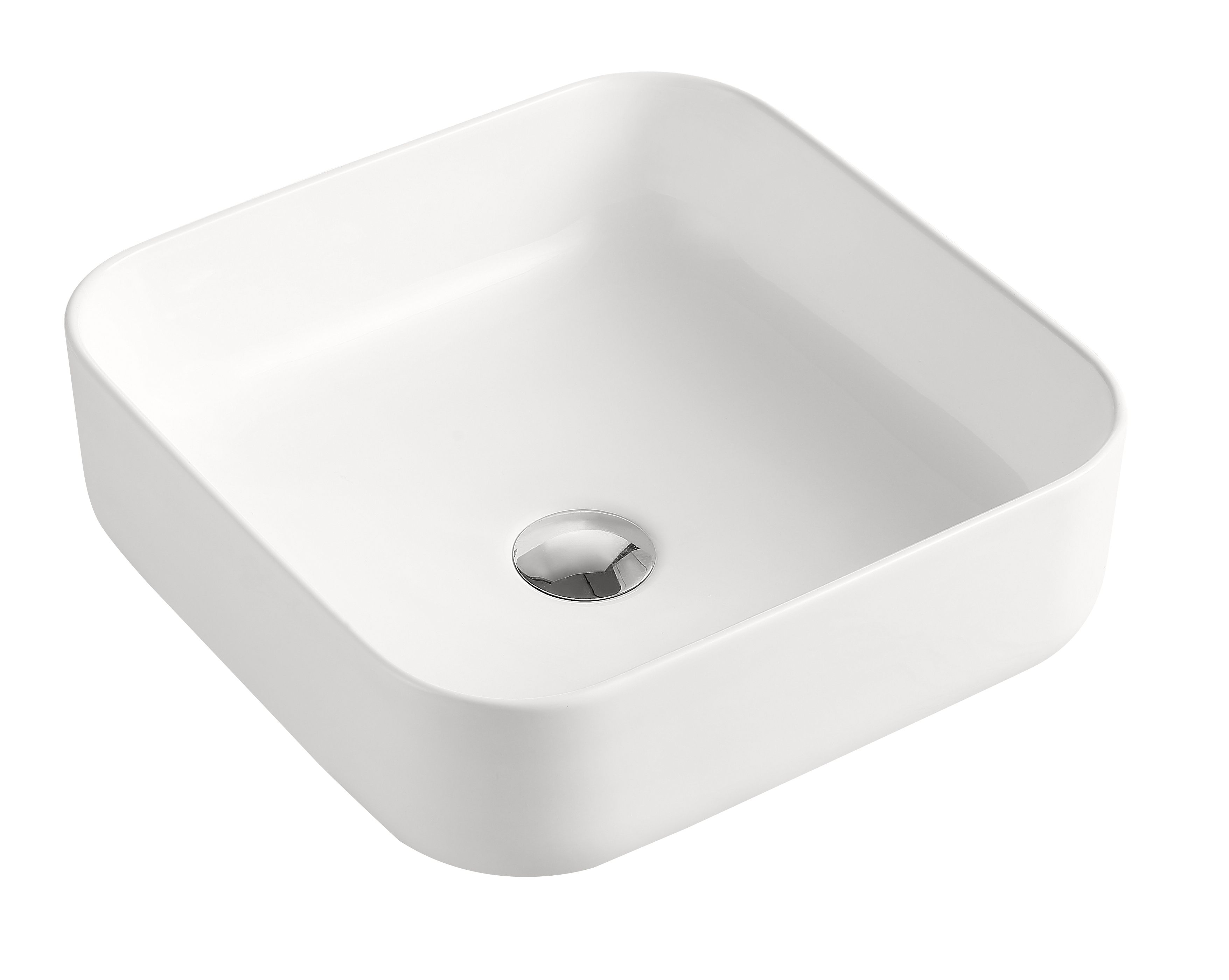 Aufsatzwaschtisch AqvaCeramica "SlimRim" - 385 × 385 mm - Höhe 135 mm - ohne Überlauf - weiß Aufsatzwaschtisch AqvaCeramica "SlimRim" - 385 × 385 mm - Höhe 135 mm - ohne Überlauf - weiß