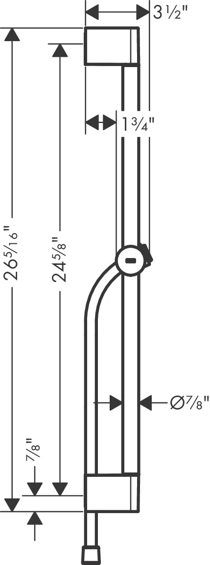 Brausestange Unica/Pulsify 650mm mit Push Schieber und Brauseschlauch chrom