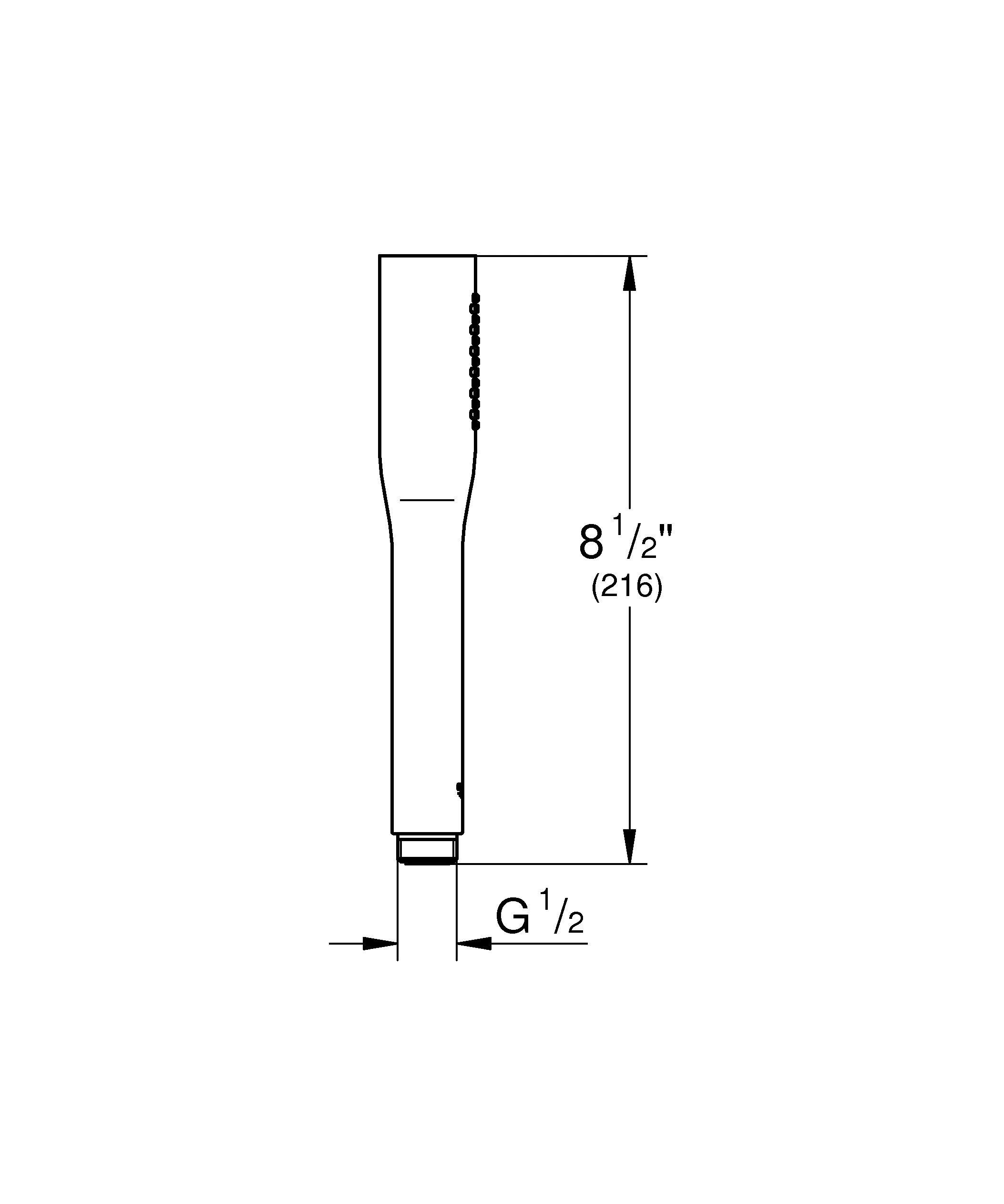 Handbrause Euphoria Cosmopolitan Stick 22126, 1 Strahlart, Durchflusskonstanthalter 9,5l/min, phantom black