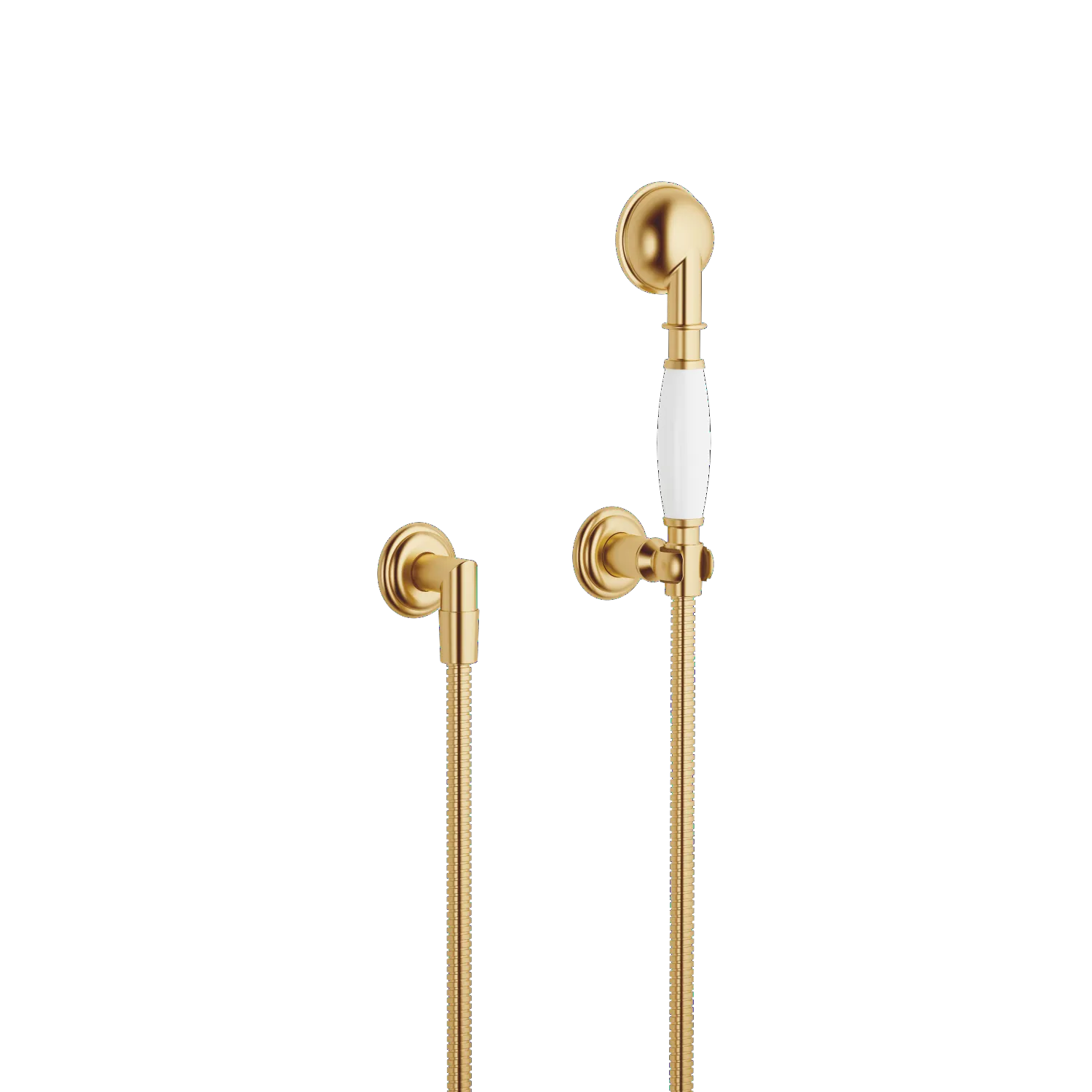 Dornbracht Madison Schlauchbrausegarnitur mit Einzelrosetten FlowReduce Messing gebürstet (23kt Gold)