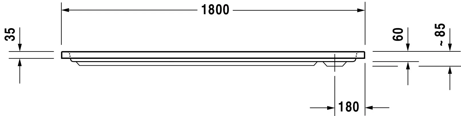 Duravit rechteck Duschwanne „D-Code“ 180 × 90 cm ohne Antislip Duravit rechteck Duschwanne „D-Code“ 180 × 90 cm ohne Antislip