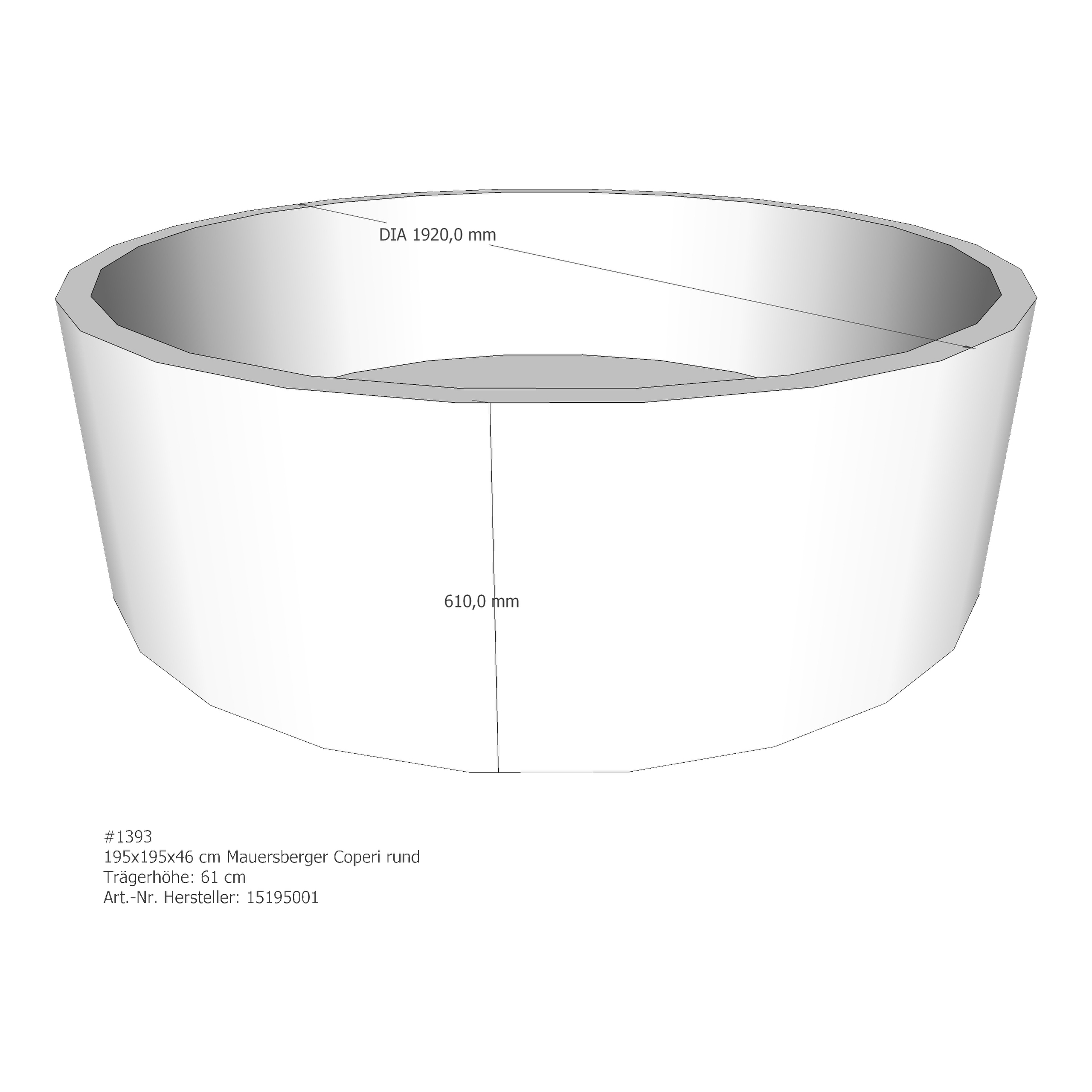 Badewannenträger für Mauersberger Coperi 195 × 195 × 47 cm Badewannenträger für Mauersberger Coperi 195 × 195 × 47 cm