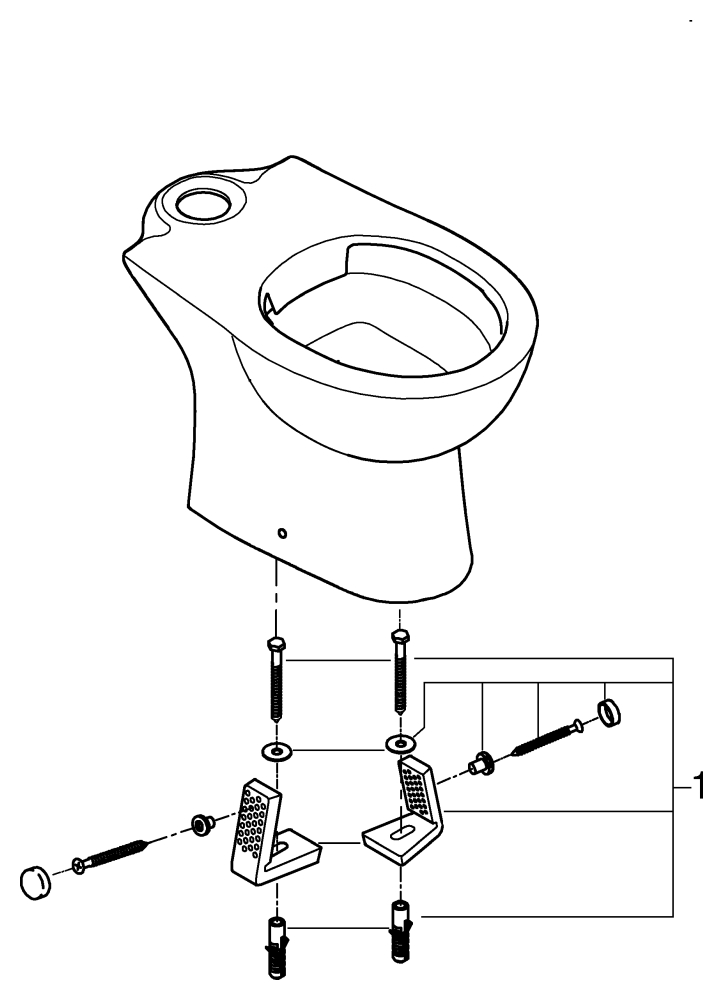 Stand-WC-Kombination Bau Keramik 39349, Tiefspüler, Abgang waagerecht, spülrandlos, aus Sanitärkeramik, alpinweiß