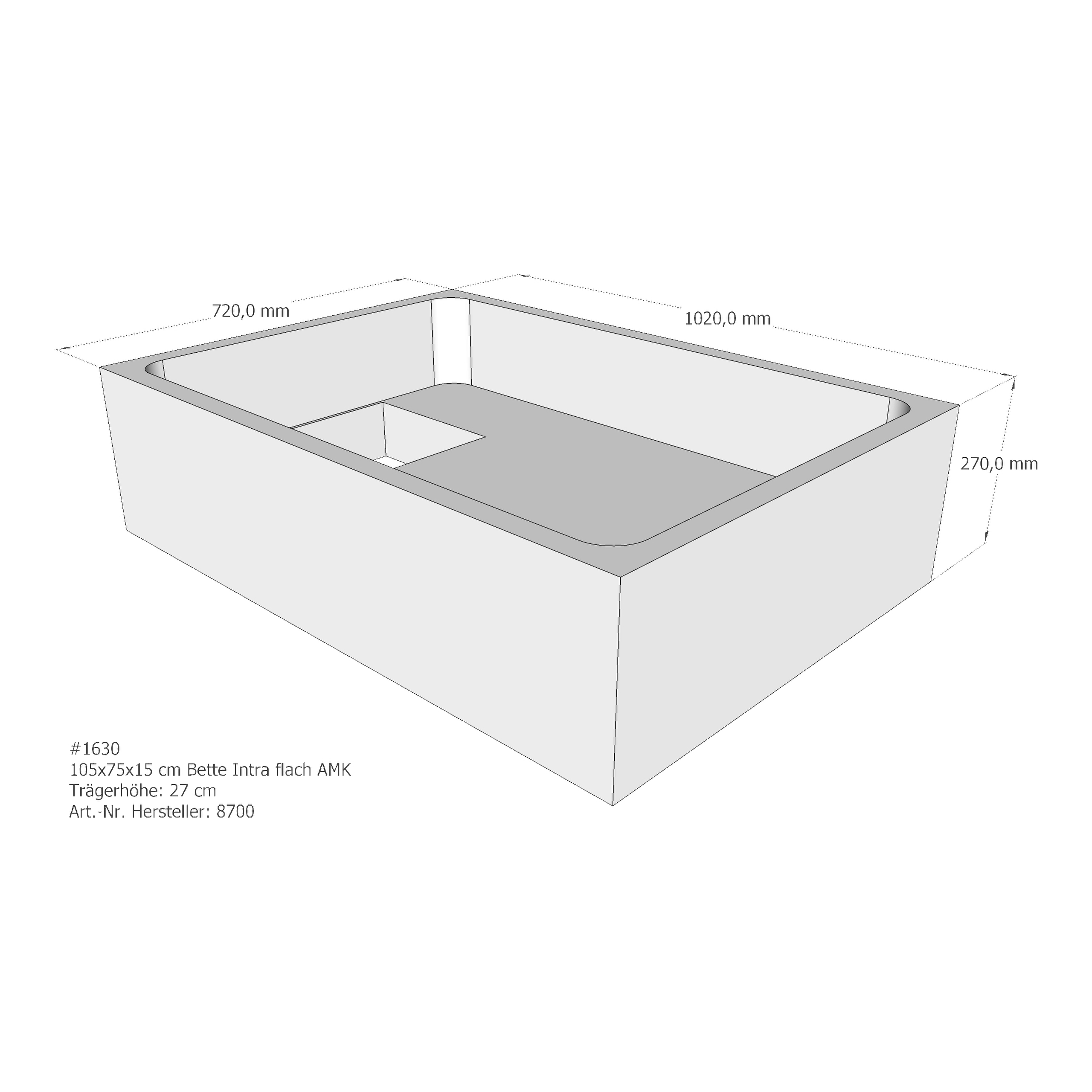 Duschwannenträger für Bette Quinta (flach/Intra) 105 × 75 × 15 cm Duschwannenträger für Bette Quinta (flach/Intra) 105 × 75 × 15 cm