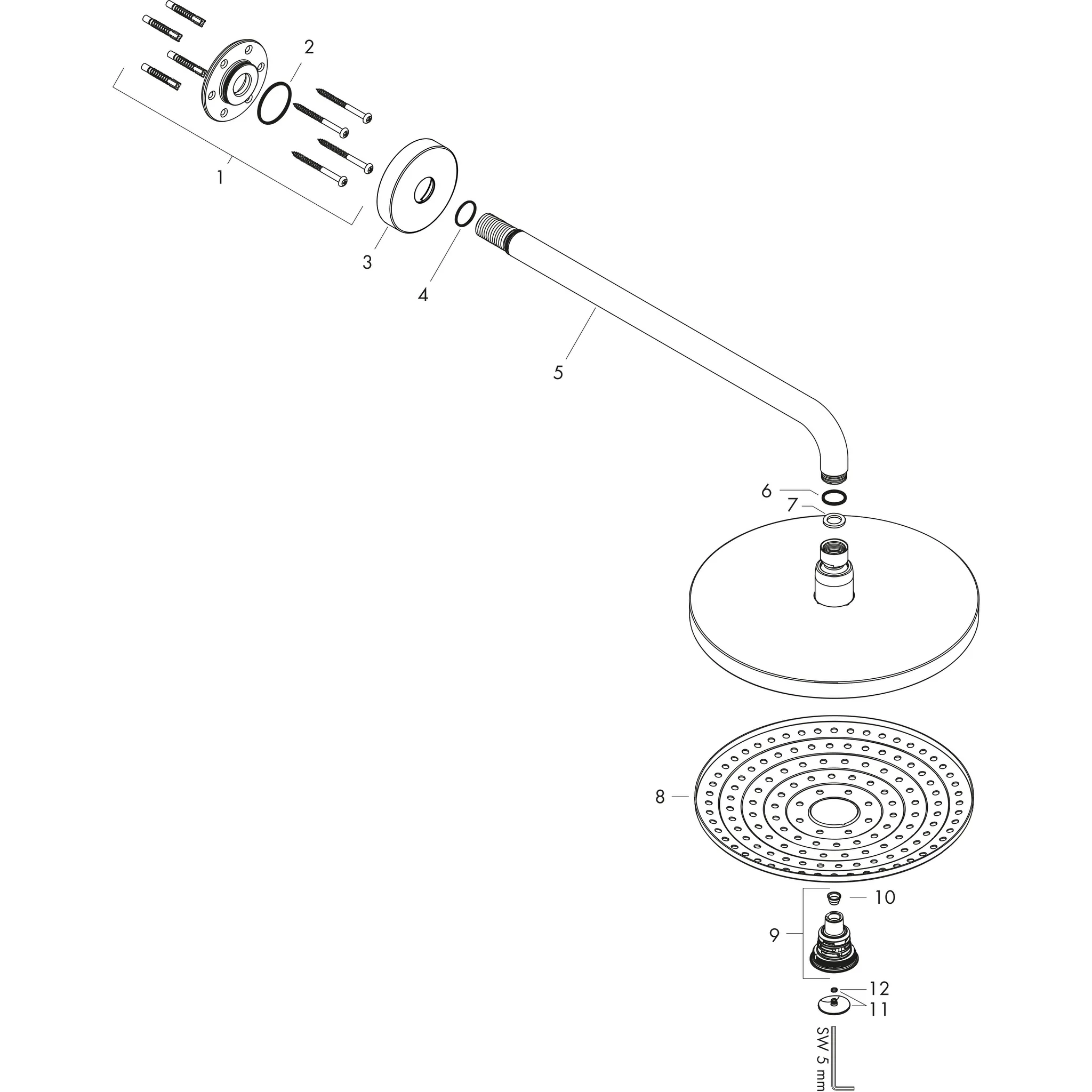 Hansgrohe Raindance Select S Kopfbrause 300 2jet mit Brausearm, Chrom Hansgrohe Raindance Select S Kopfbrause 300 2jet mit Brausearm, Chrom