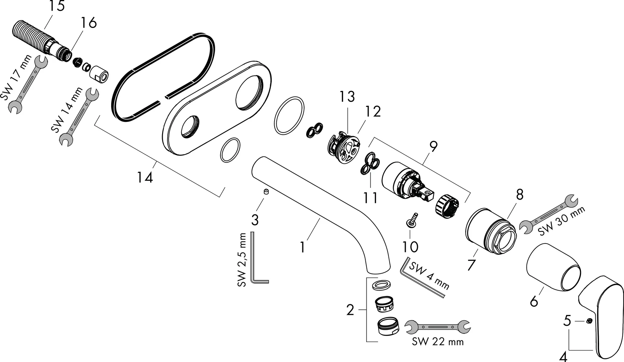 2-Loch Waschtischmischer Unterputz Vernis Blend F-Set chrom 2-Loch Waschtischmischer Unterputz Vernis Blend F-Set chrom