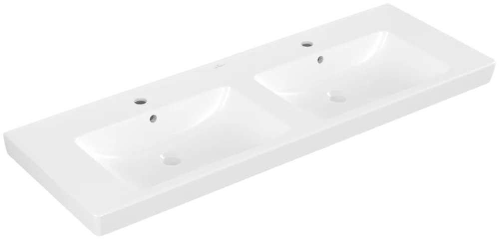 Villeroy & Boch Schrank-Doppelwaschtisch Subway 2.0, weiß Alpin, 1300 x 470 x 150 mm, mit Überlauf Villeroy & Boch Schrank-Doppelwaschtisch Subway 2.0, weiß Alpin, 1300 x 470 x 150 mm, mit Überlauf