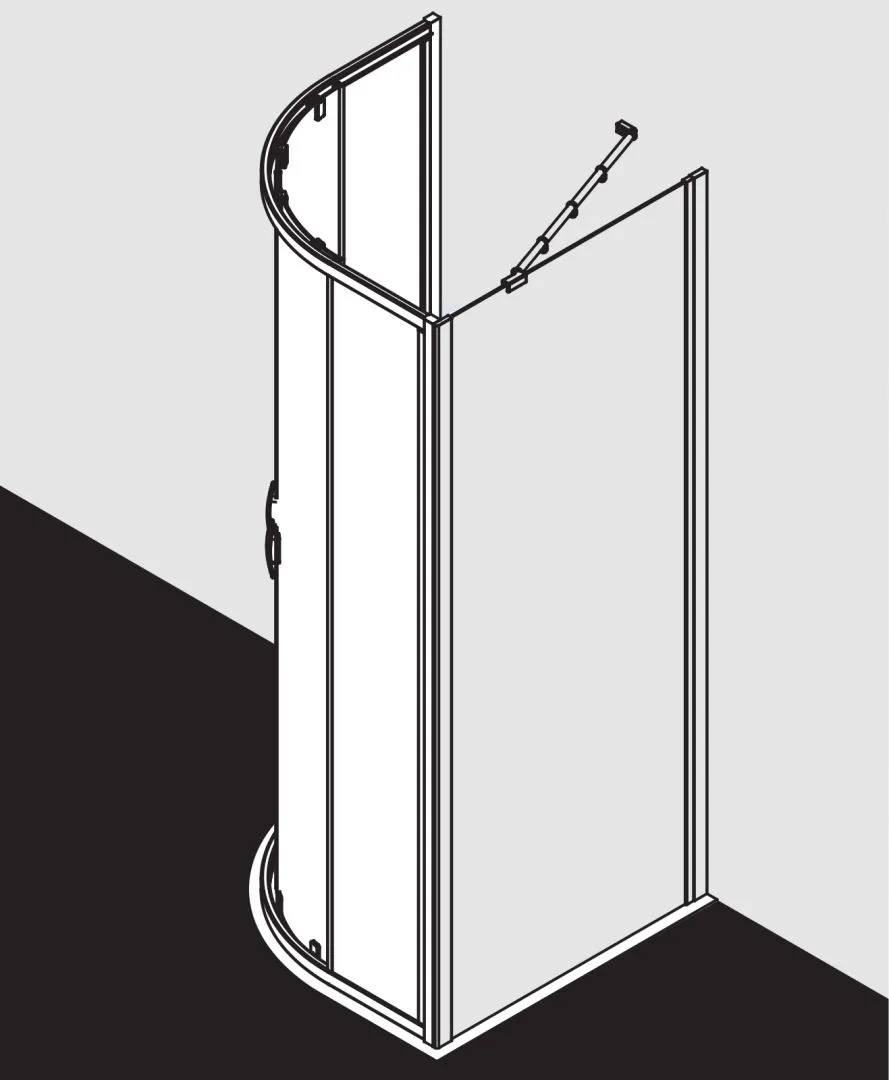 Kermi Duschdesign IBIZA 2000 Viertelkreis-Duschkabine (Gleittüren) I2 T20