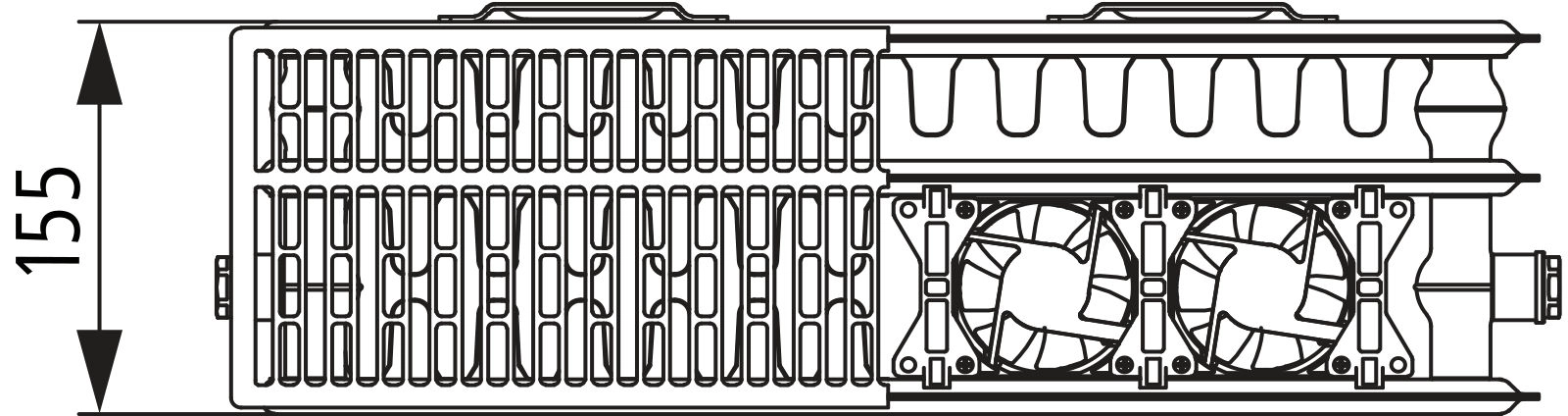 Kermi Wärmepumpen-Design-Flachheizkörper „x-flair Profil-K“ 120 × 40 cm in Farbkonzept