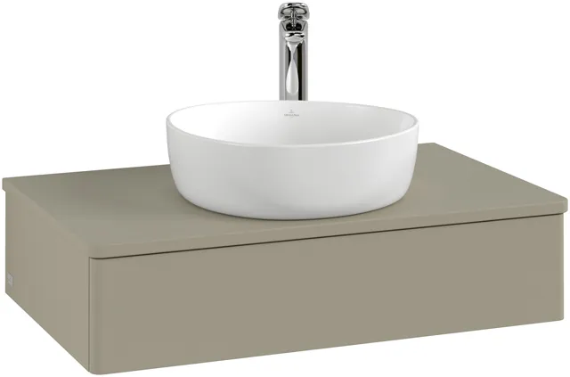 Villeroy & Boch Waschtischunterschrank „Antao“ 800 × 190 × 500 mm White Matt Lacquer, für Becken mittig, mit Beleuchtung
