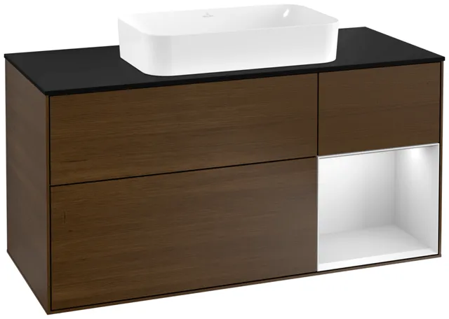 Villeroy & Boch Waschtischunterschrank „Finion“ für Schrankwaschtisch 1200 × 603 × 501 mm Walnut Veneer, mit Hahnlochbohrung, für Becken mittig Villeroy & Boch Waschtischunterschrank „Finion“ für Schrankwaschtisch 1200 × 603 × 501 mm Walnut Veneer, mit Hahnlochbohrung, für Becken mittig