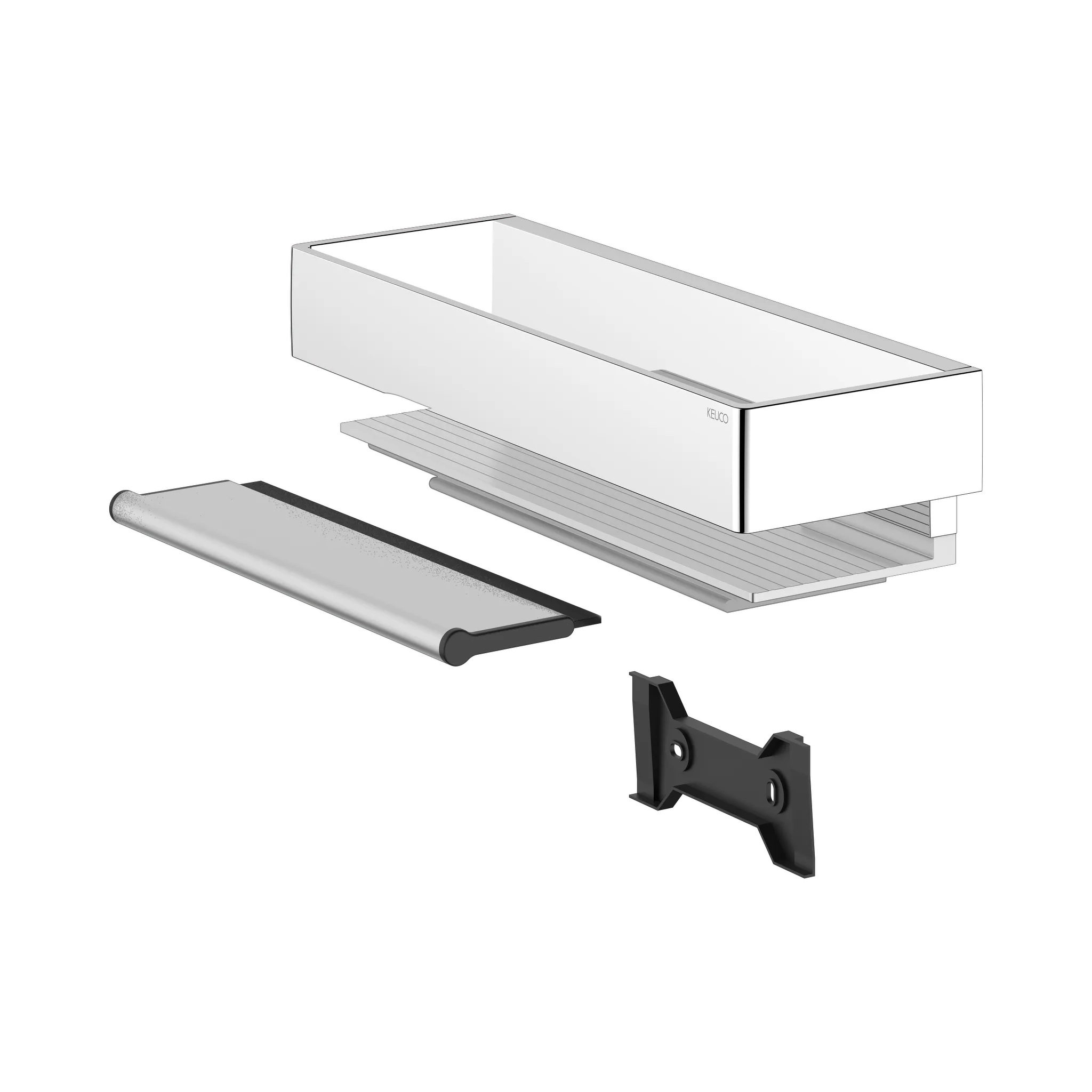 Edition 11 11159010000 Duschkorb mit Glasabzieher silber-eloxiert/verchromt Edition 11 11159010000 Duschkorb mit Glasabzieher silber-eloxiert/verchromt